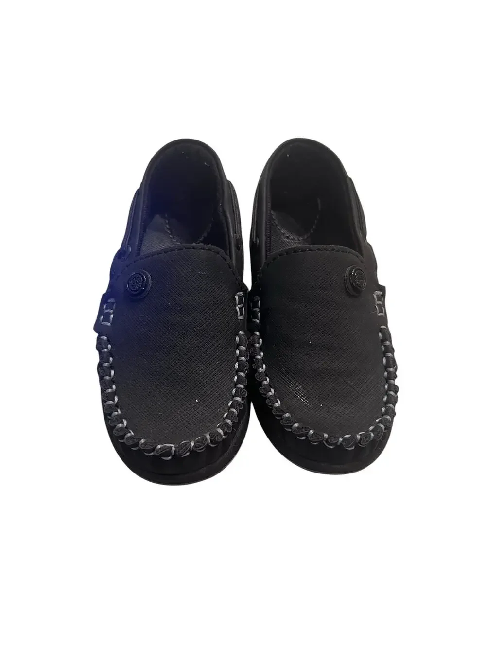 Toddler Boy’s 7 black loafer moccasin driving whipstitch preppy  comfort shoes